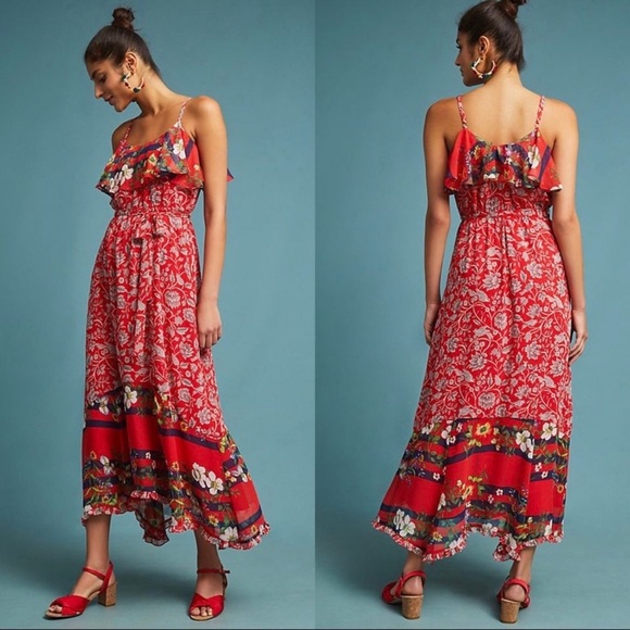 Anthropologie Dresses & Skirts - One September Anthro Zuri Red Maxi Dress
